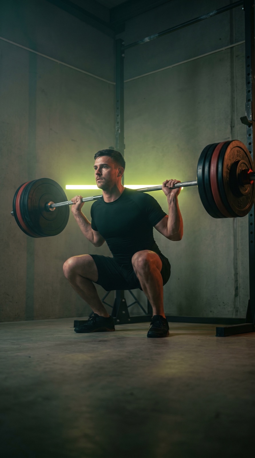Athlete training under heavy load — the kind of work Threshold programs.